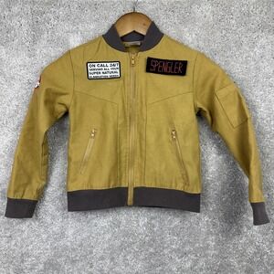Ghostbusters Jacket Kids Small Yellow Bomber Canvas Full Zip Halloween Movie